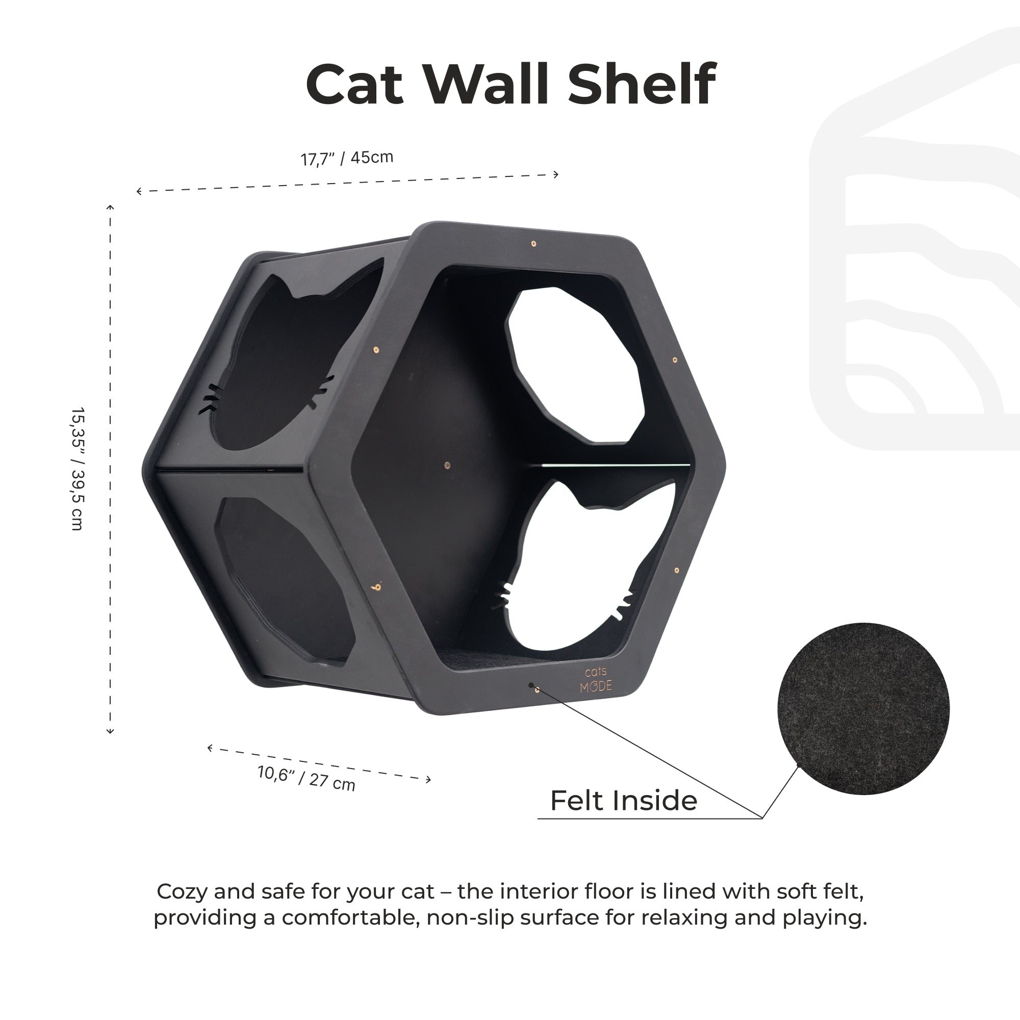 Wall-Mounted Cat Shelves – Honeycomb Design, Set of 1–3