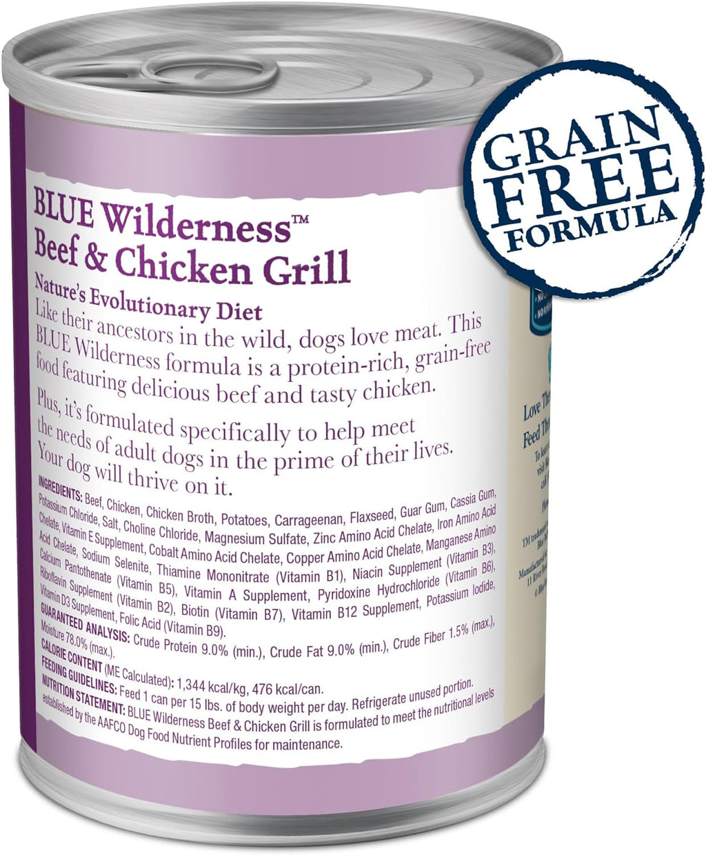 Beef & Chicken Grain-Free Canned Dog Food for Adults