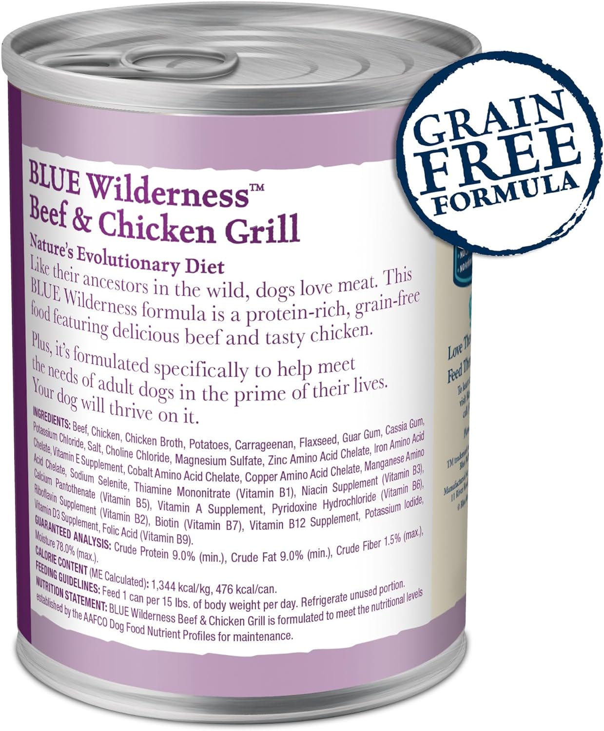 Beef & Chicken Grain-Free Canned Dog Food for Adults