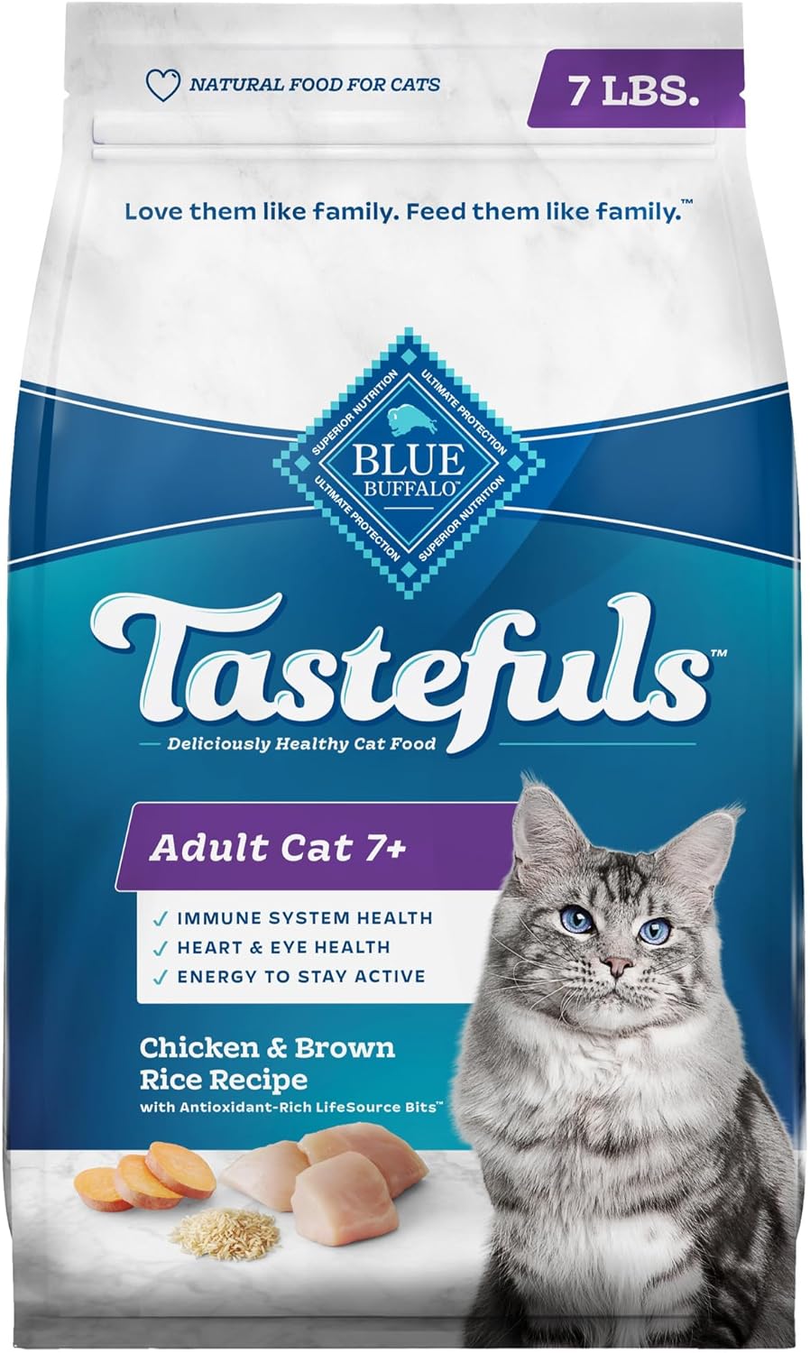 Dry Cat Food for Mature Cats with Deboned Chicken and Whole Grains