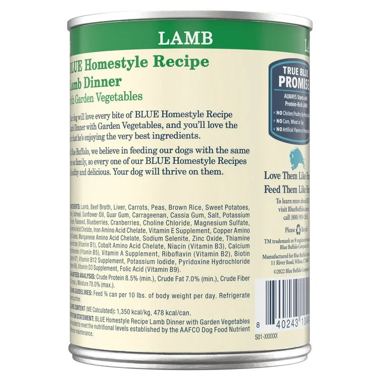 BLUE Homestyle Recipe Lamb Dinner Wet Dog Food