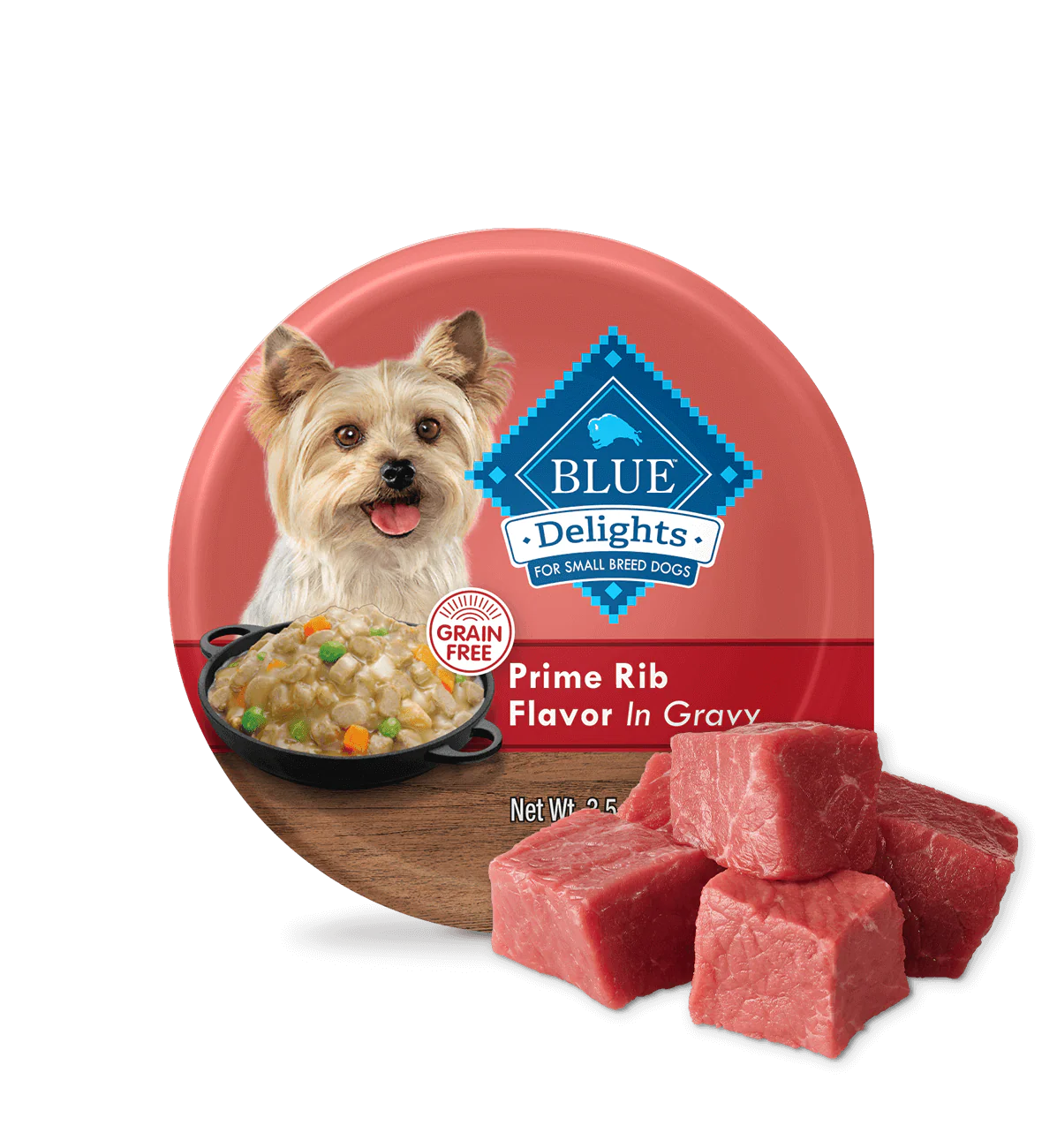 BLUE Delights Prime Rib Entrée Wet Dog Food for Small Dogs