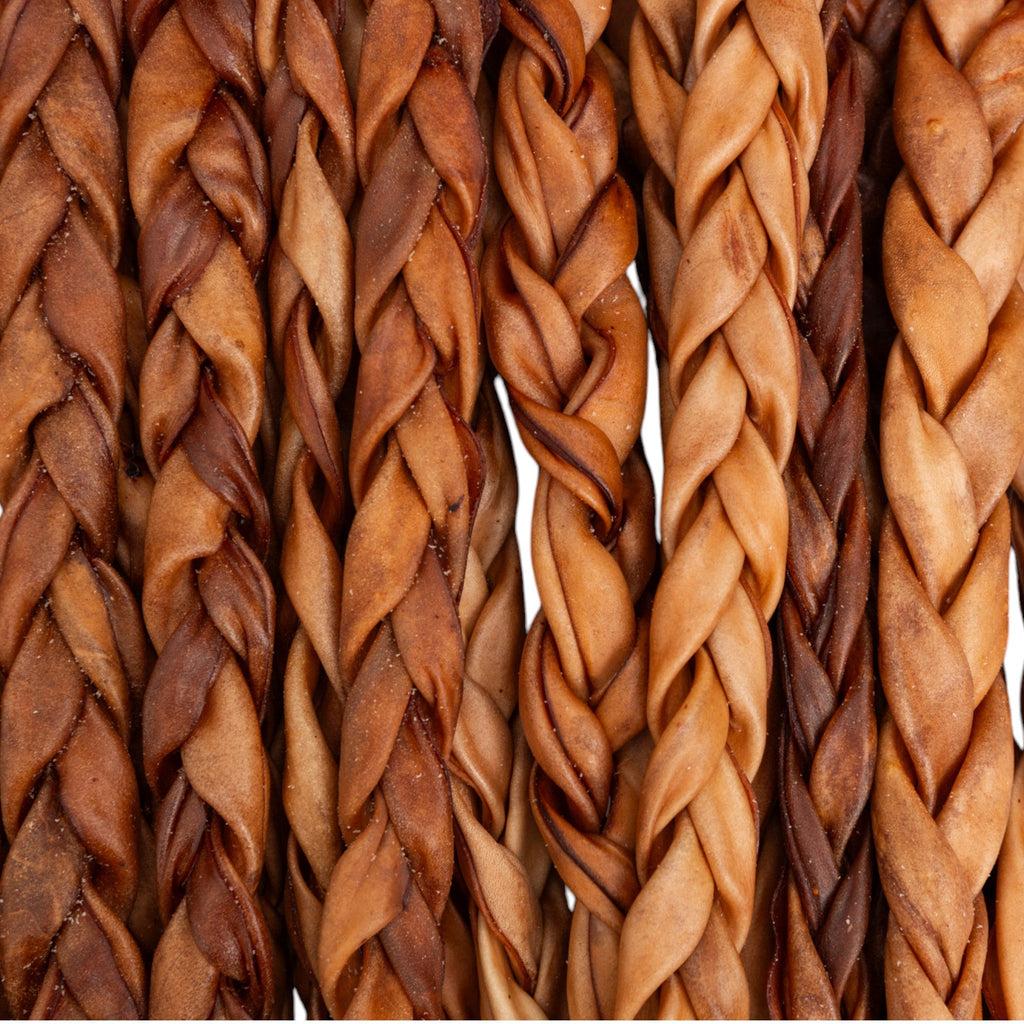 12-Inch Braided Collagen Stick for Dogs – Natural Beef Dermis Chew