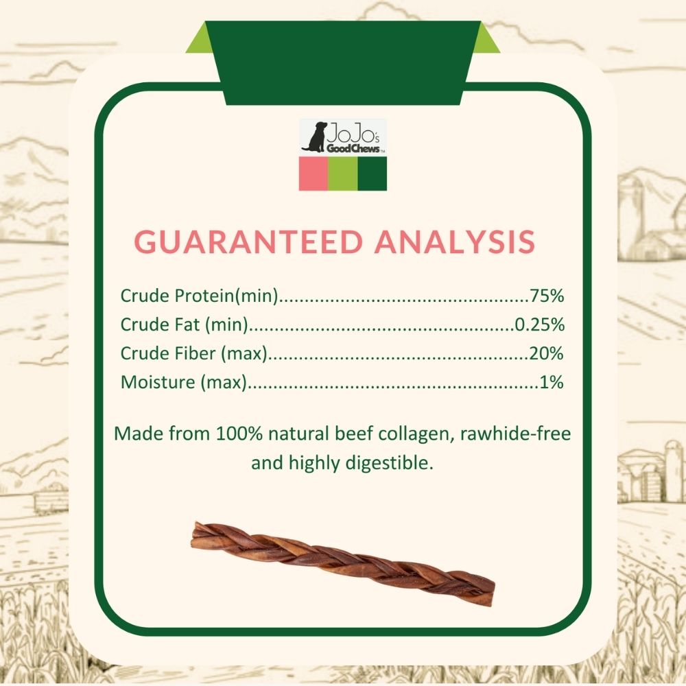 12-Inch Braided Collagen Stick for Dogs – Natural Beef Dermis Chew