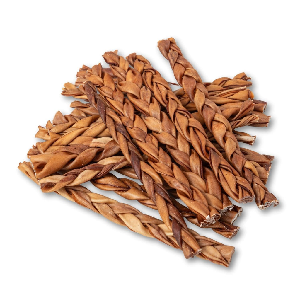12-Inch Braided Collagen Stick for Dogs – Natural Beef Dermis Chew