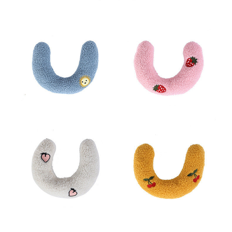 Half-Donut Faux Fur Pillow Bed for Cats & Small Dogs, 26 x 18 cm