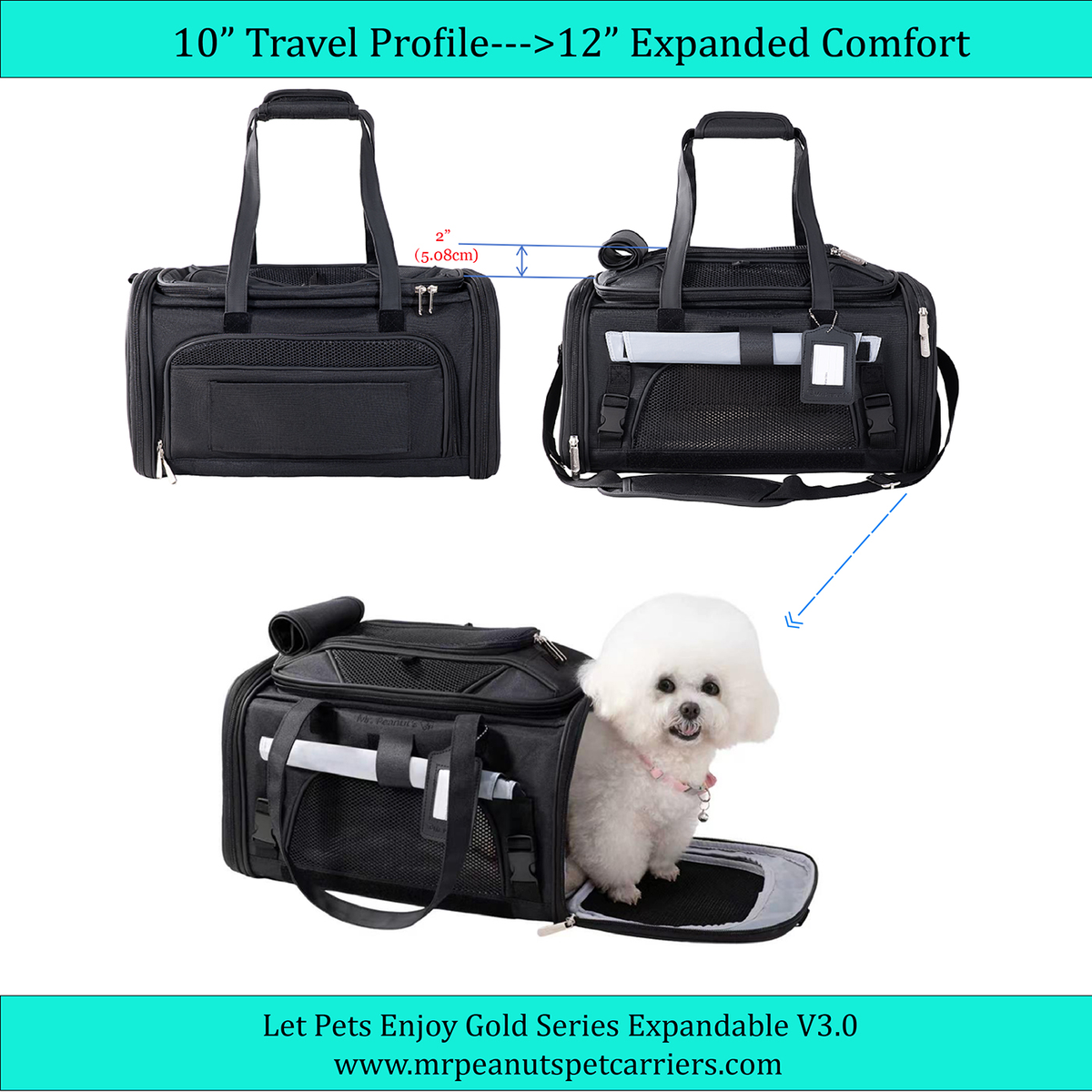Mr. Peanut's Gold Series Expandable V3.0 Pet Carrier