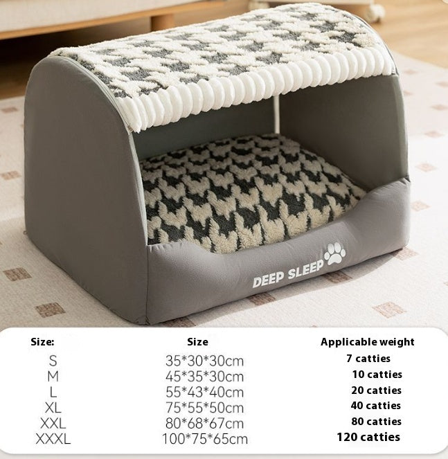 Self-Warming Dog Bed with Jacquard Velvet, Multiple Sizes