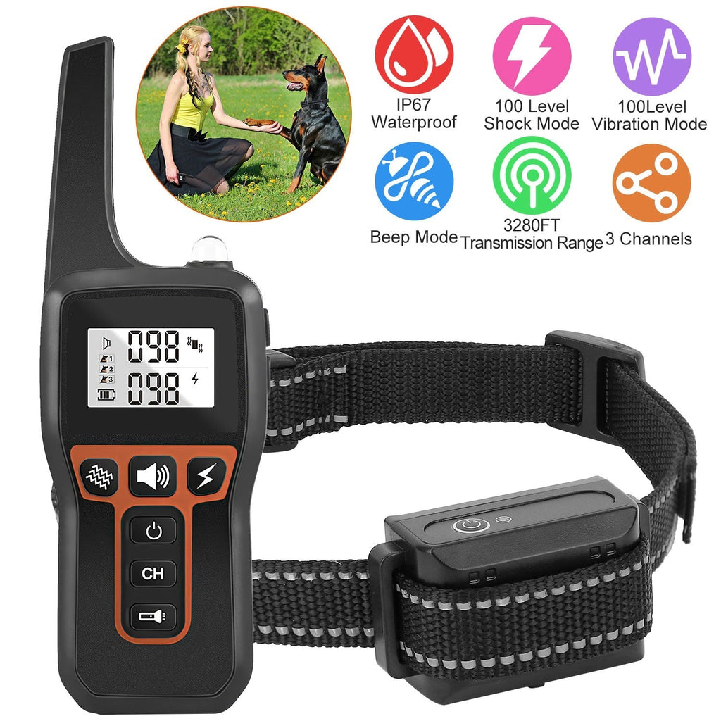 Dog Training Collar with Remote, Waterproof, 3 Modes, Long Range