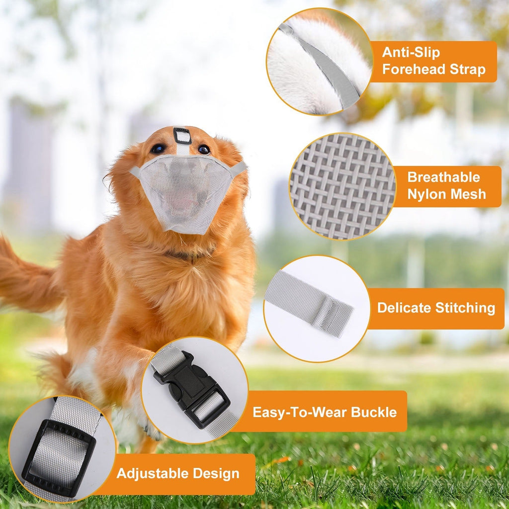 Adjustable Mesh Dog Muzzle for Medium and Large Breeds