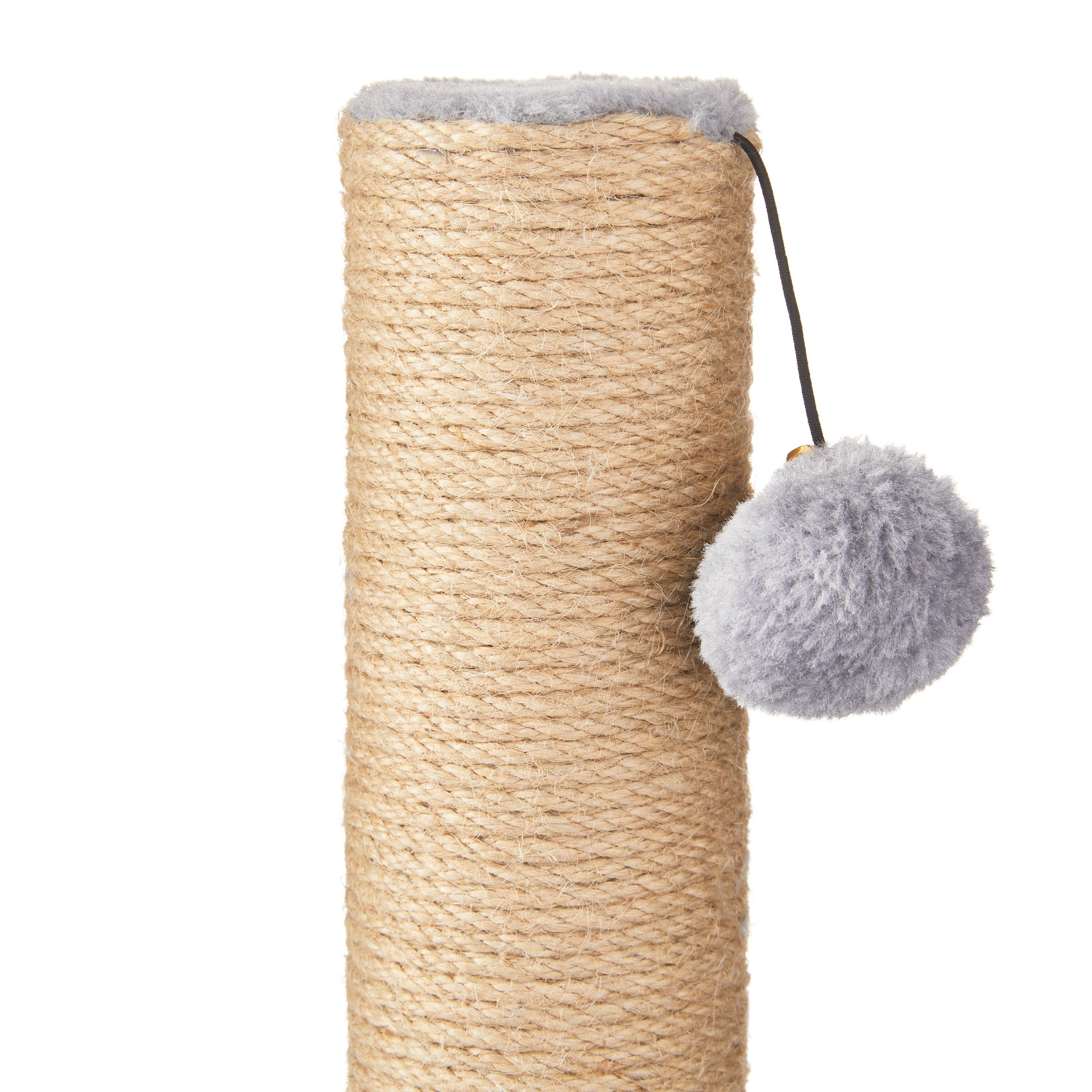 17" Deluxe Jute Cat Scratching Post with Grooming Brush