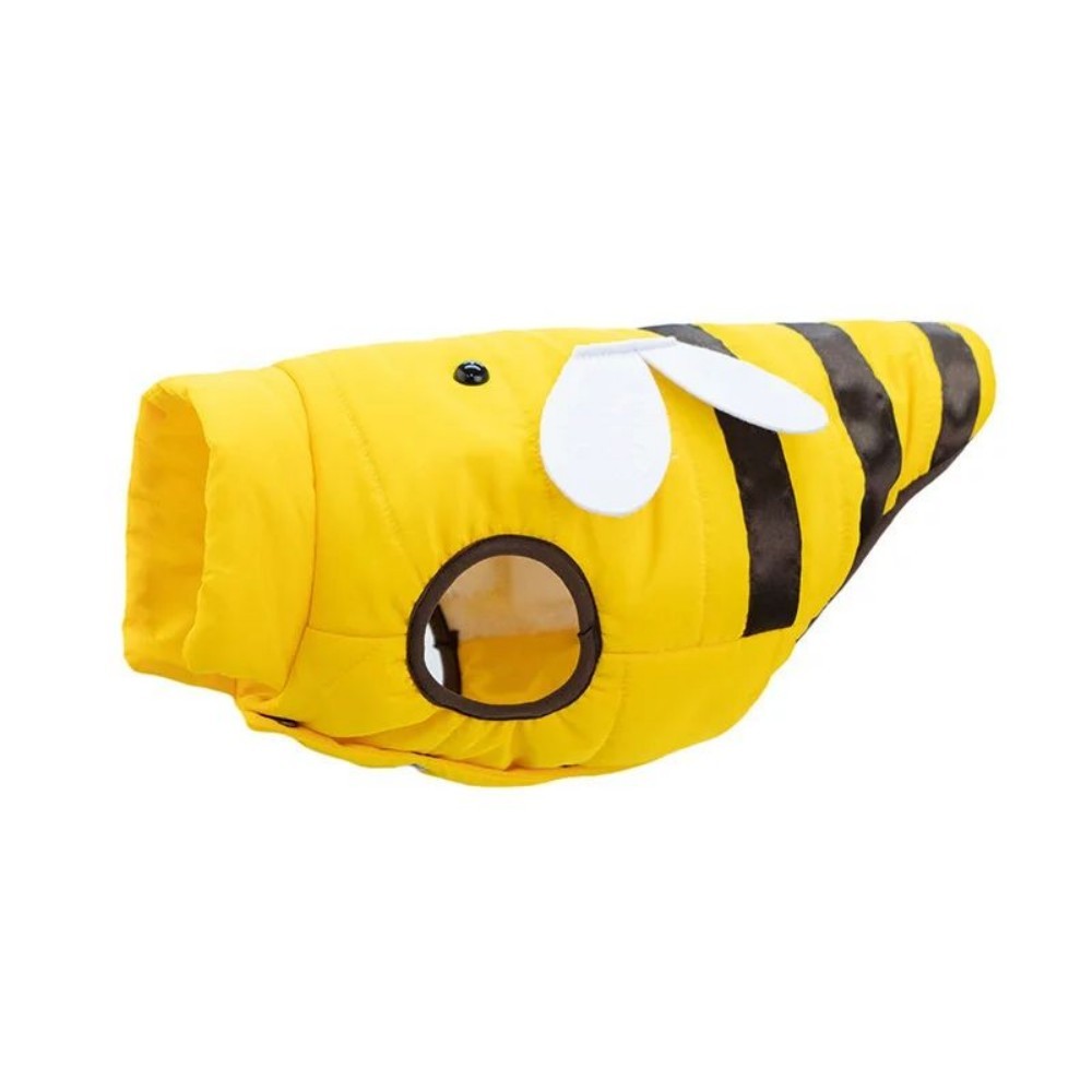 Yellow Velvet-Lined Pet Coat for Cats and Dogs