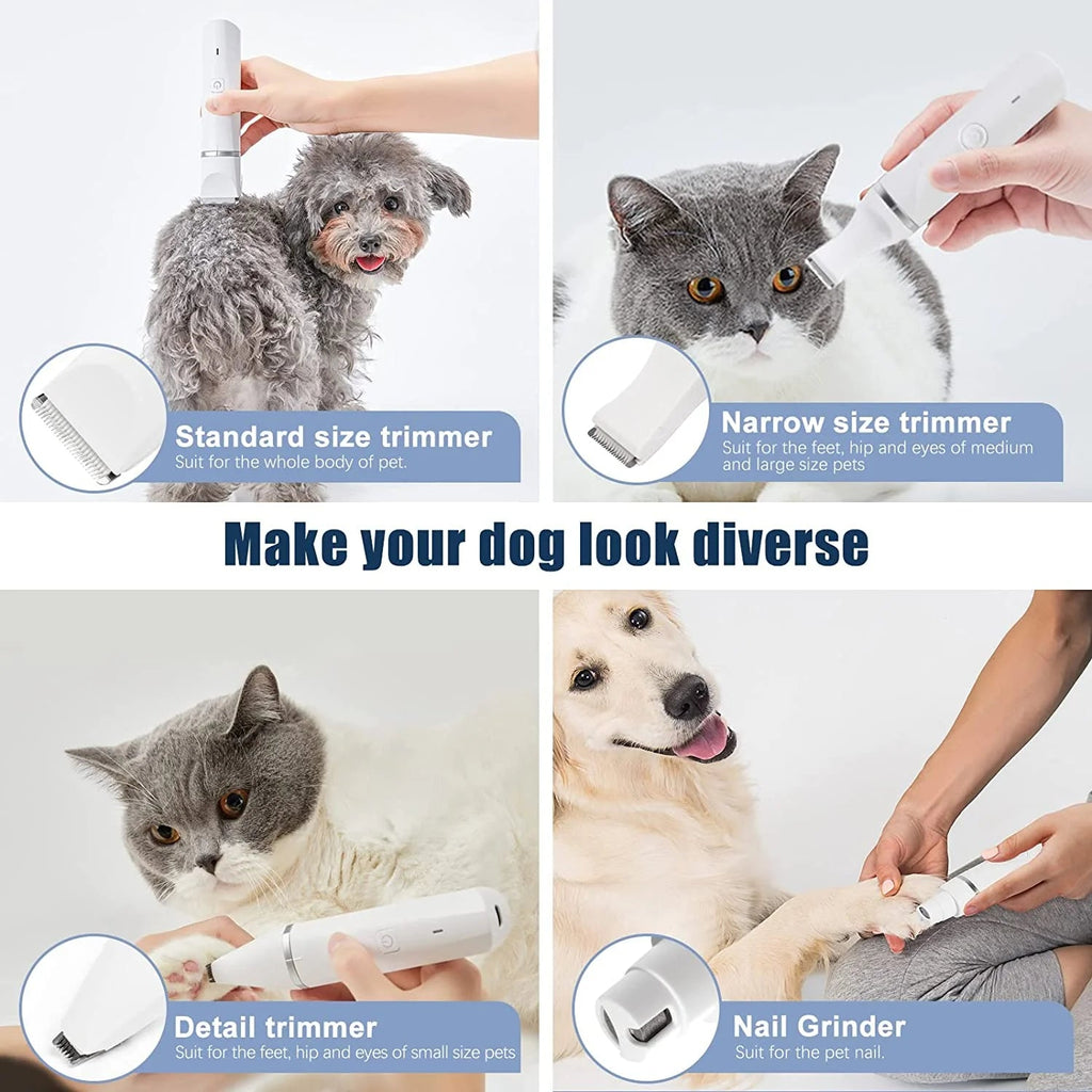 4-in-1 Cordless Pet Grooming Kit for Dogs and Cats