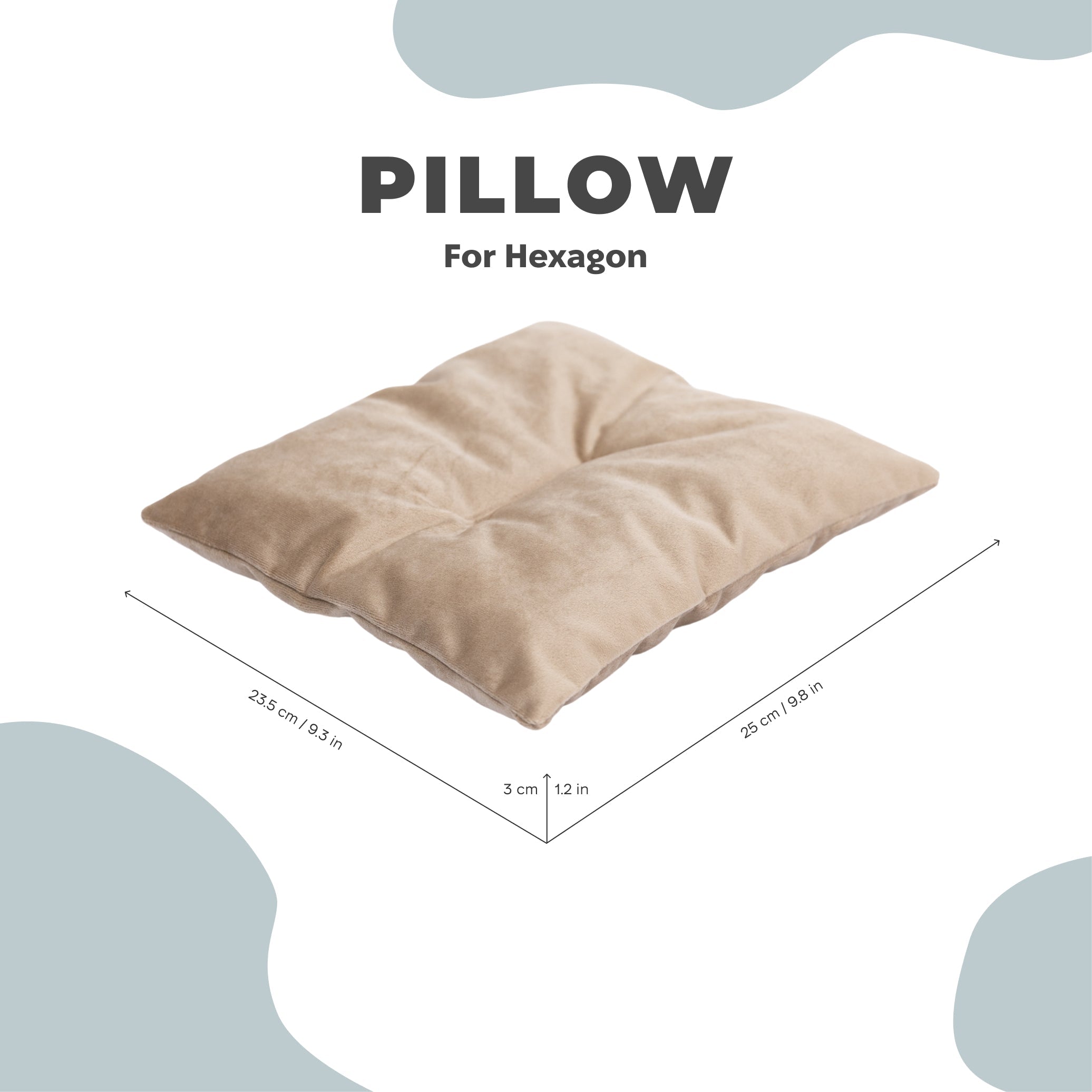 Cat Cushion Pillow in Brown for Hexagon Shelves or Lounging