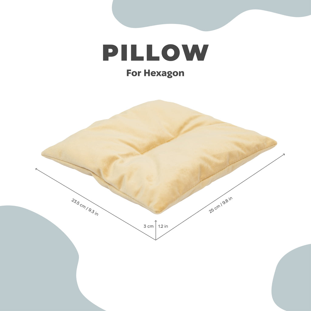 Cat Cushion Pillow – Yellow, Fits Hexagon Shelves or Floor