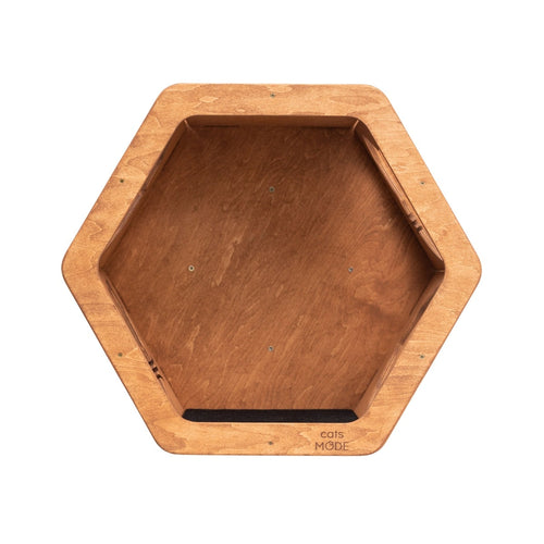 Wooden Cat Wall Shelf Hexagon by Enjoy The Wood