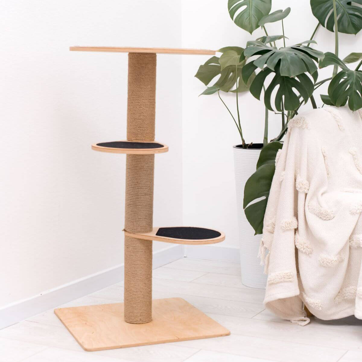 Cat Tower for Small Spaces – Eco-Friendly Plywood, Compact Design