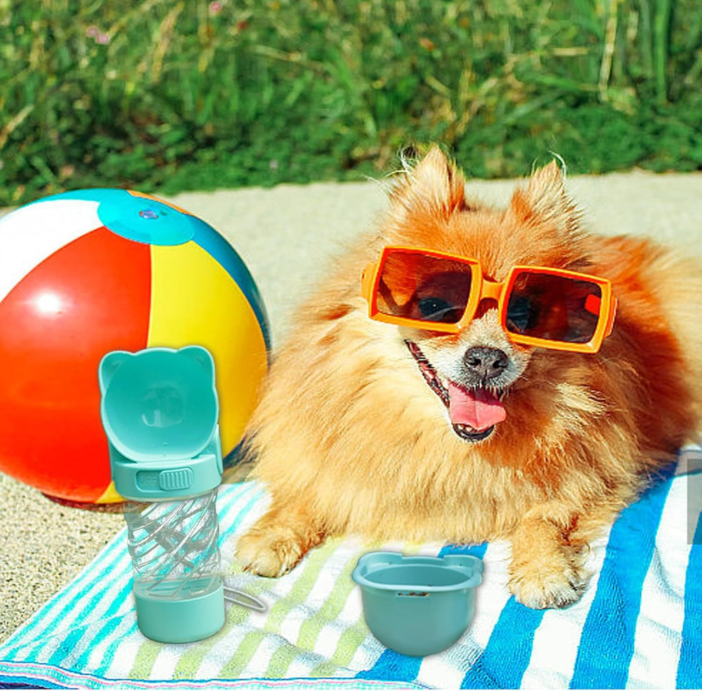 3-in-1 Portable Pet Water Bottle with Food Container and Waste Bag Holder