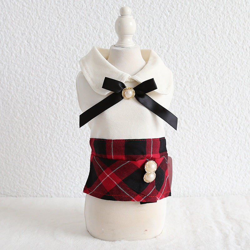 England Style Pet Skirt in Red or Black, XS–XL