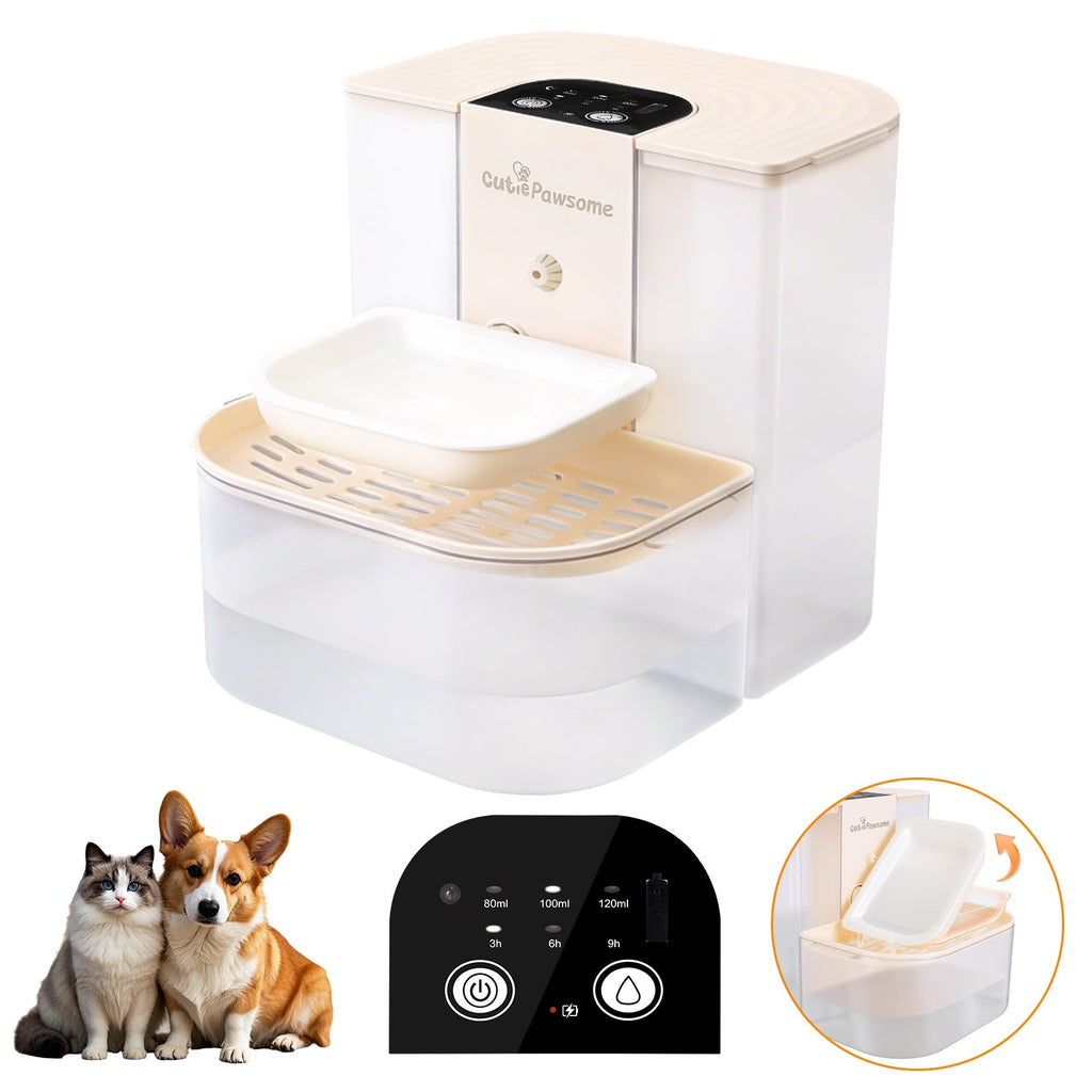 Automatic Dual-Tank Pet Water Dispenser, 4.5L Cordless Rechargeable