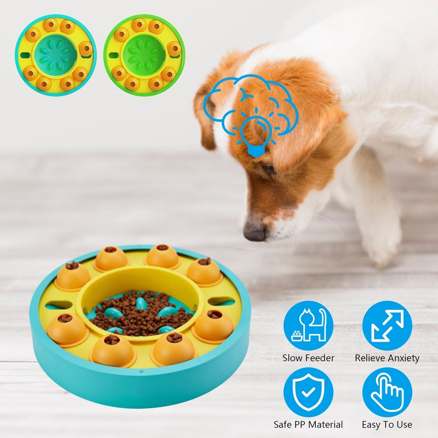 Interactive Dog Puzzle Food Feeder for Slow Eating and Mental Stimulation