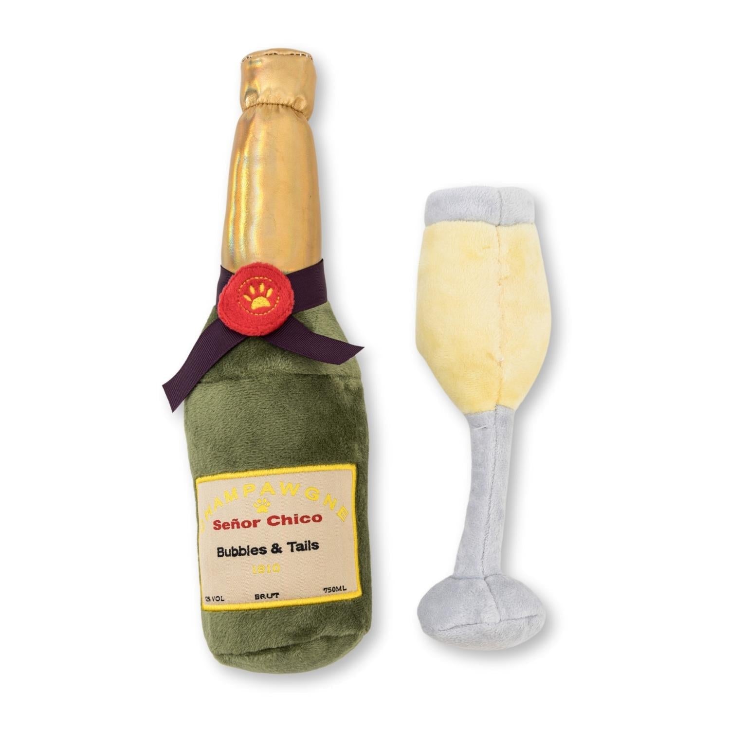 BFF Champawgne-Cheers Plush Dog Toy Set, 2-Pack
