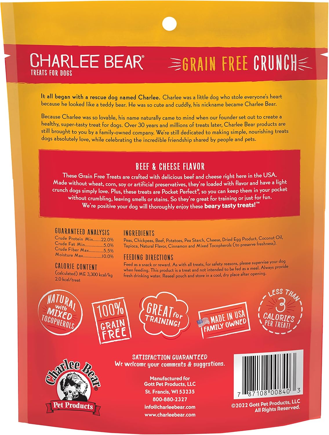 Grain-Free Beef & Cheese Dog Treats, Light Crunch, Low Calorie