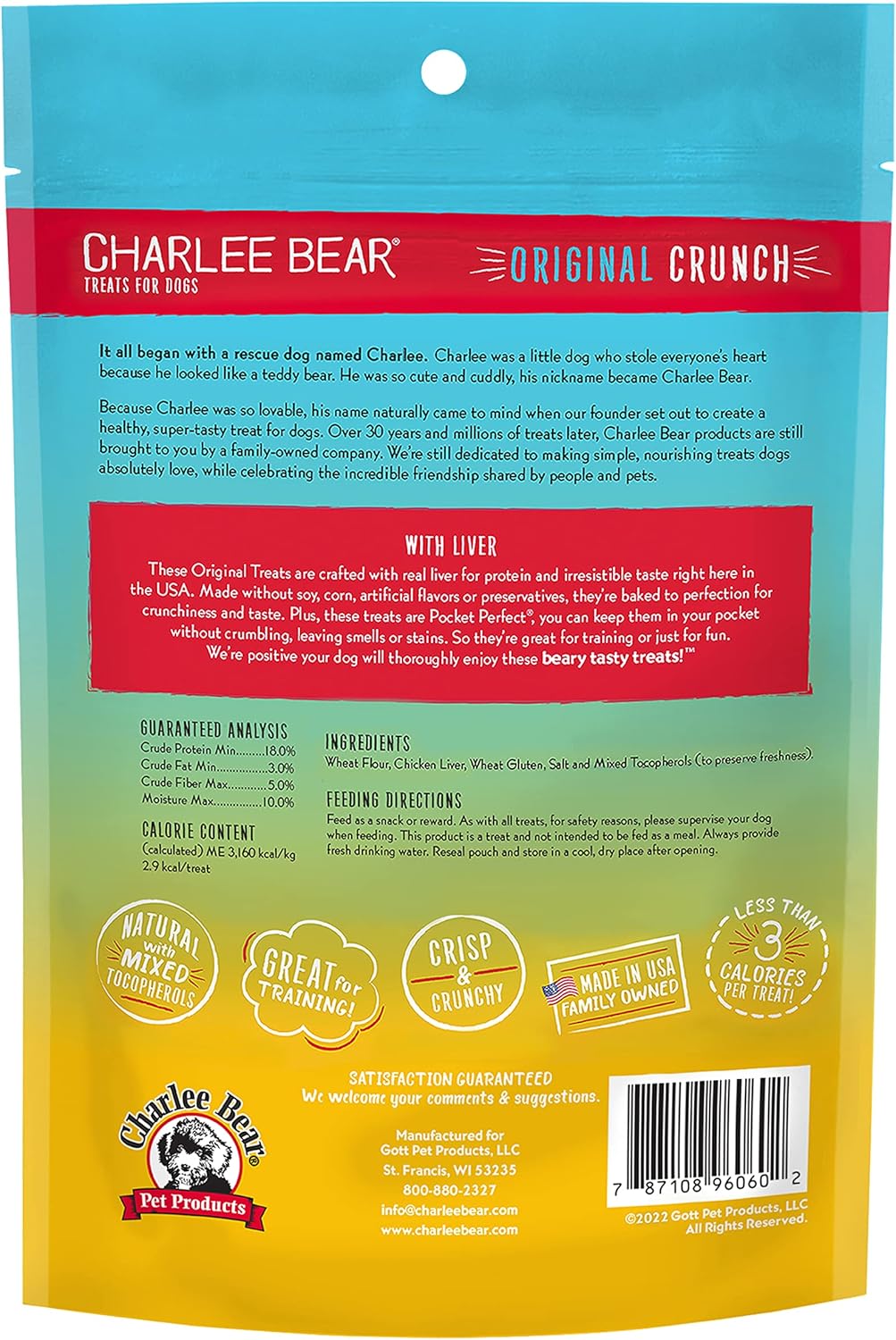Grain-Free Chicken Liver Dog Treats, Light Crunch, USA Made