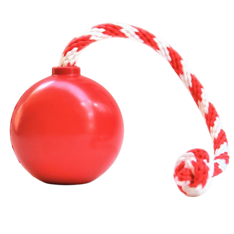 USA-K9 Cherry Bomb Rubber Dog Chew Toy, 4-in-1 Enrichment