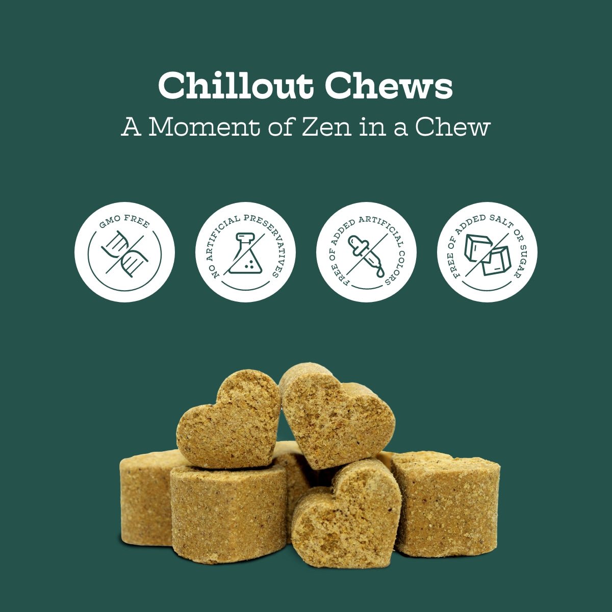 Calming Chews for Dogs with Hemp, Chamomile & Chicken Flavor