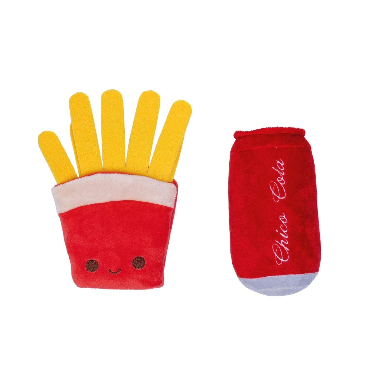 BFF Cola & Fries Plush Dog Toy Set with Squeakers