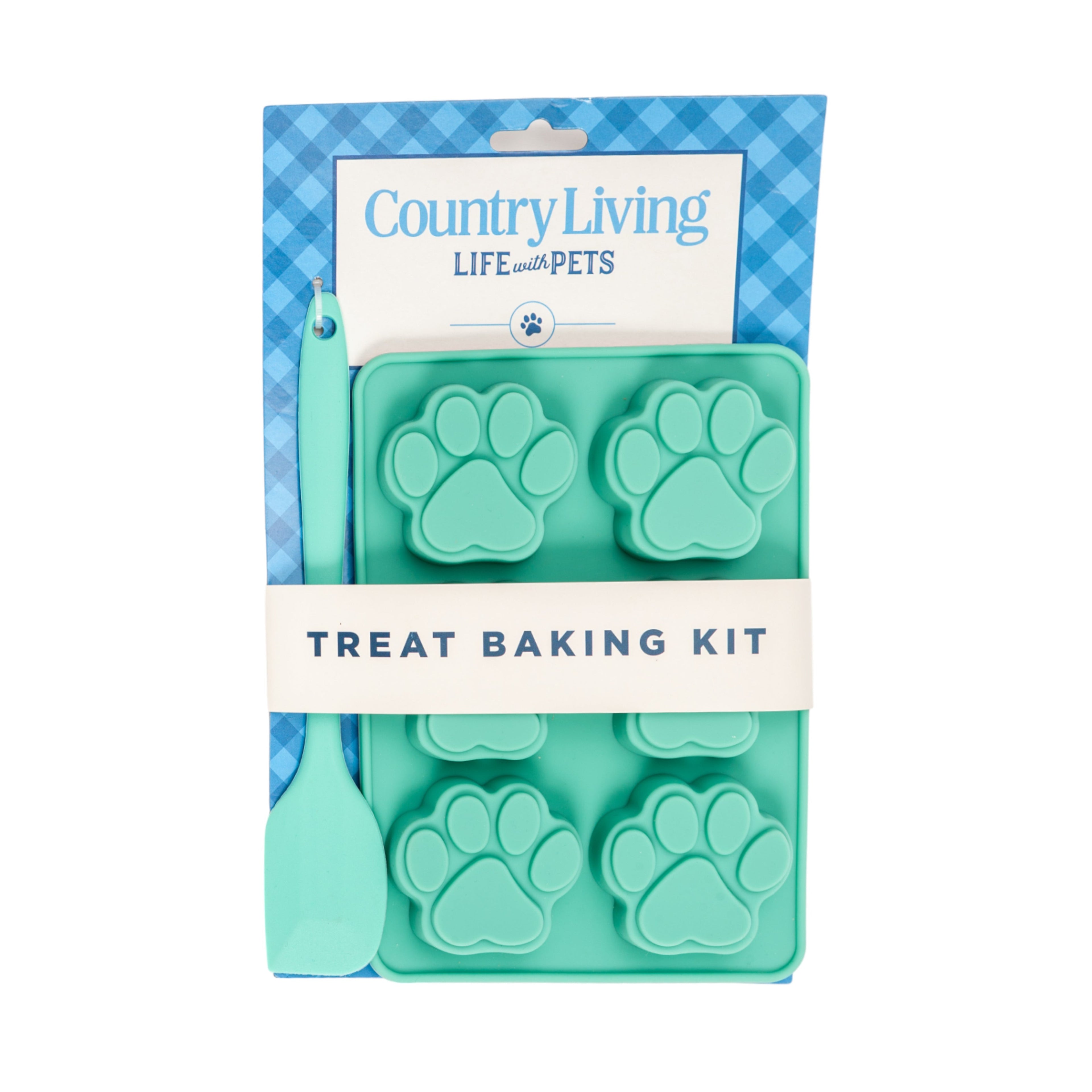 Silicone 3-Piece Treat Baking Kit with Paw Print Trays and Spatula