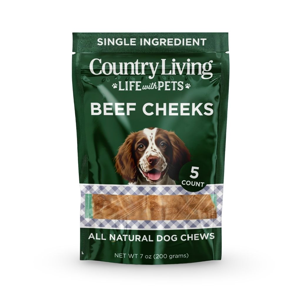 Beef Cheek Chip Dog Treats, Chicken Flavor, 4"x4", 5-Pack