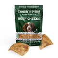 Beef Cheek Chip Dog Treats, Chicken Flavor, 4"x4", 5-Pack