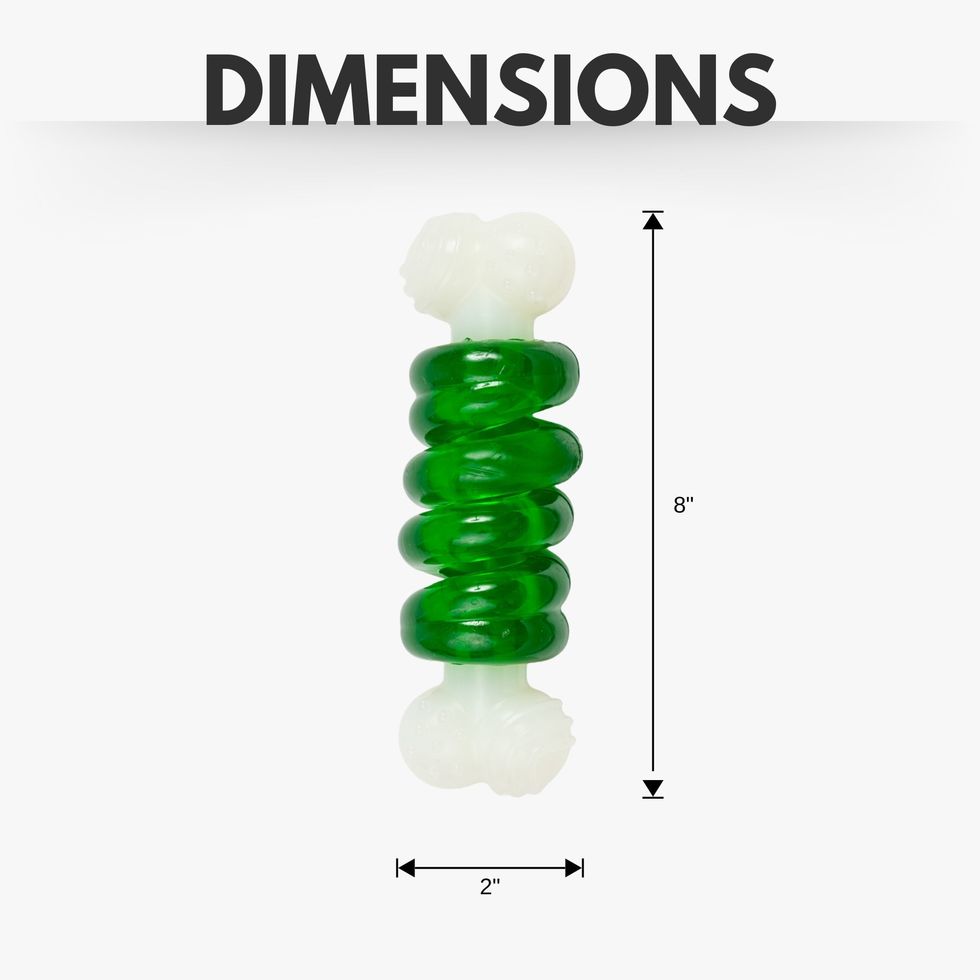 Nylon Rubber Chew Toy with Orange Bulged Balls and Green Spiral Ring