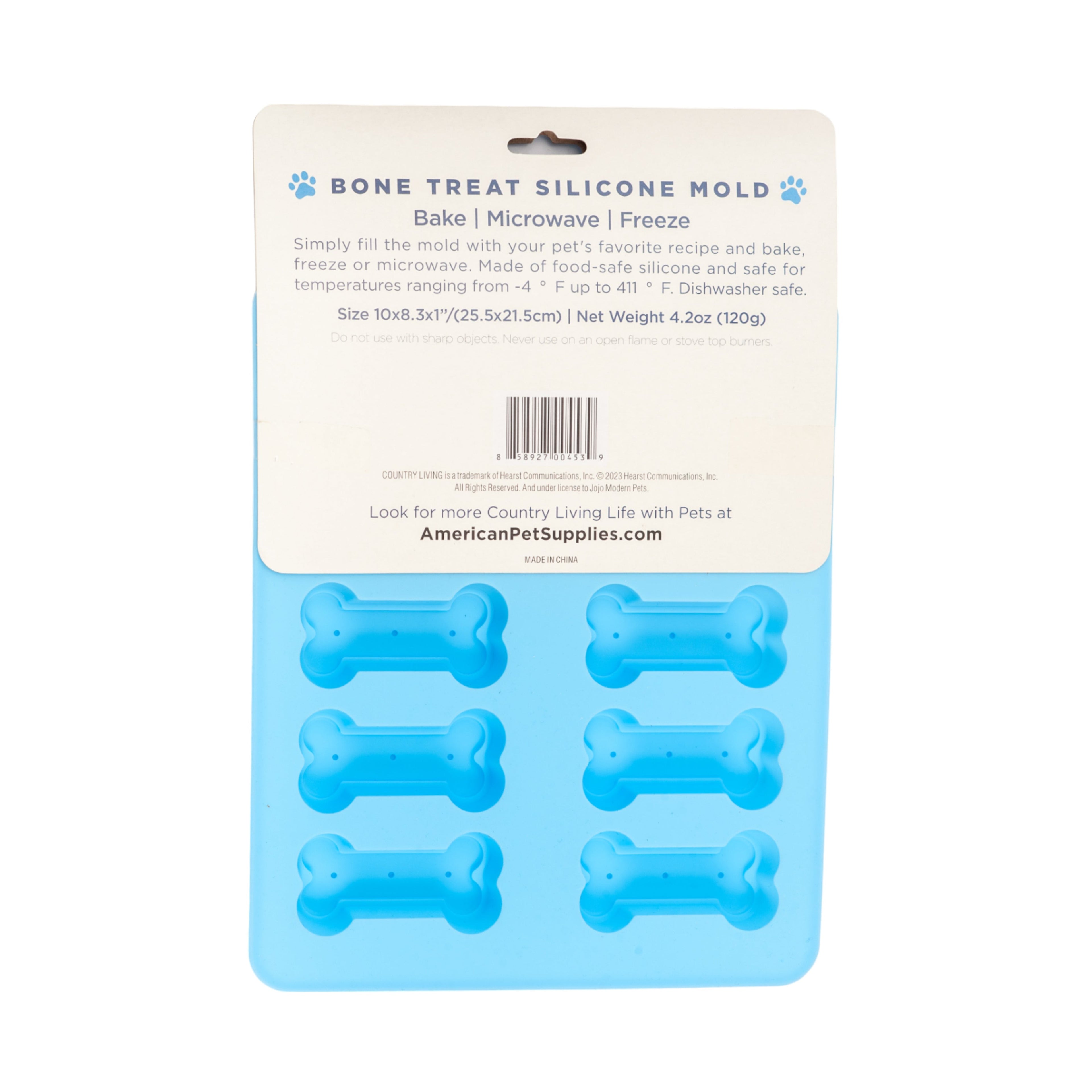 Silicone Bone-Shaped Pet Treat Baking Tray, 6-Pack