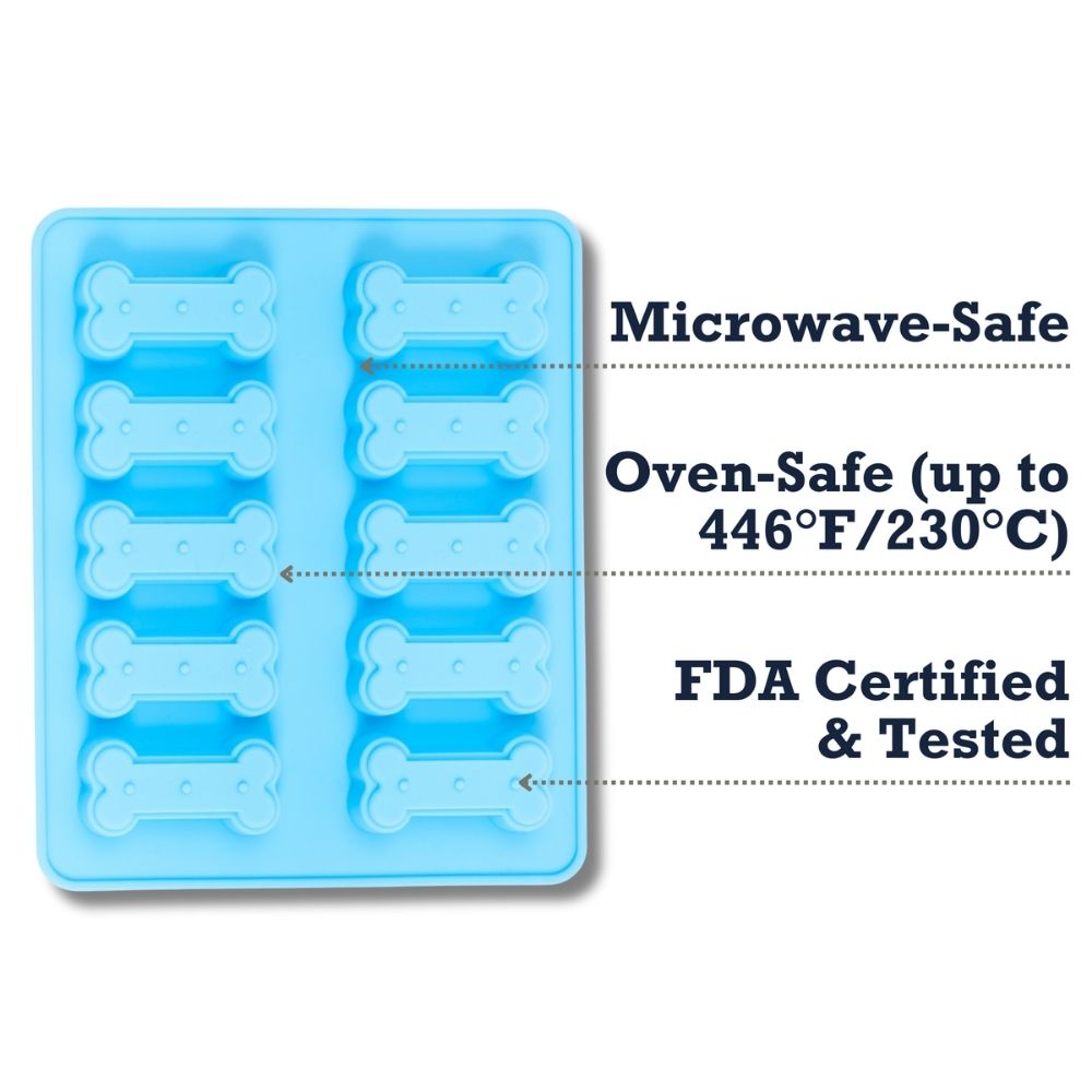 Silicone Bone-Shaped Pet Treat Baking Tray, 6-Pack