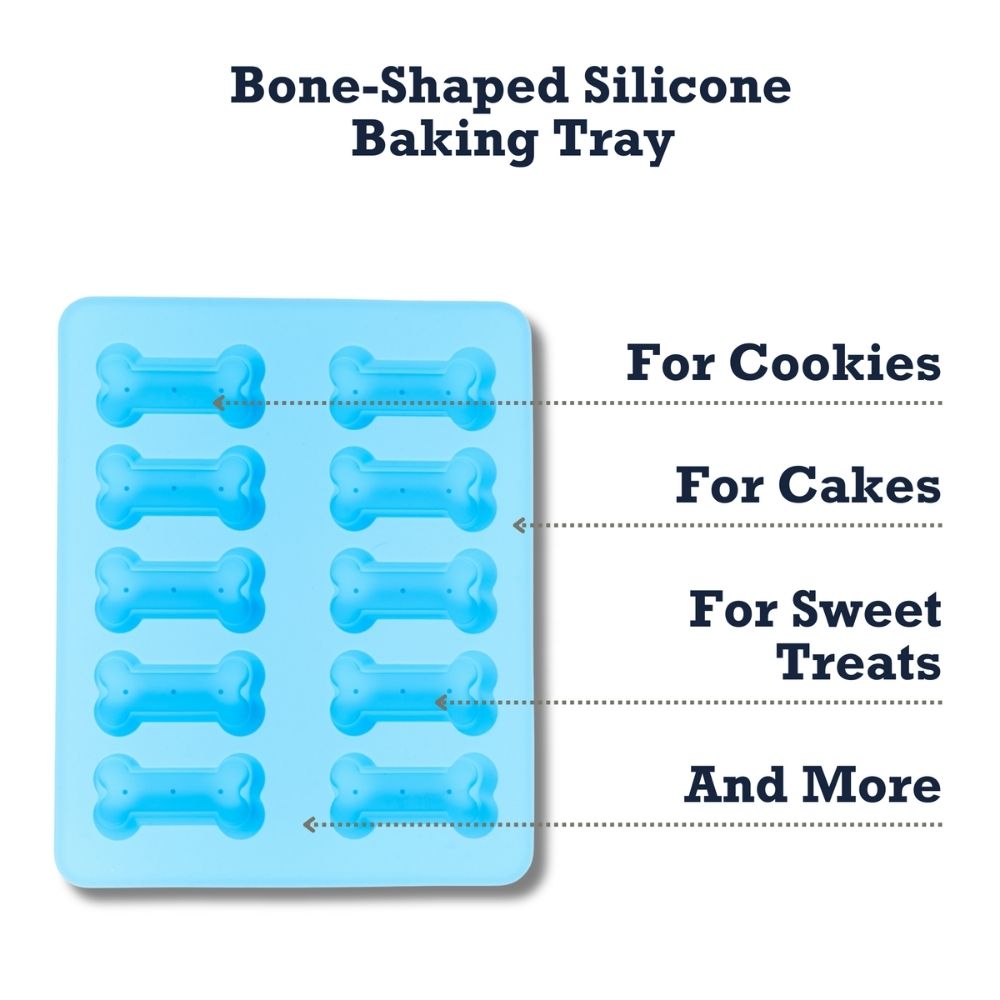 Silicone Bone-Shaped Pet Treat Baking Tray, 6-Pack
