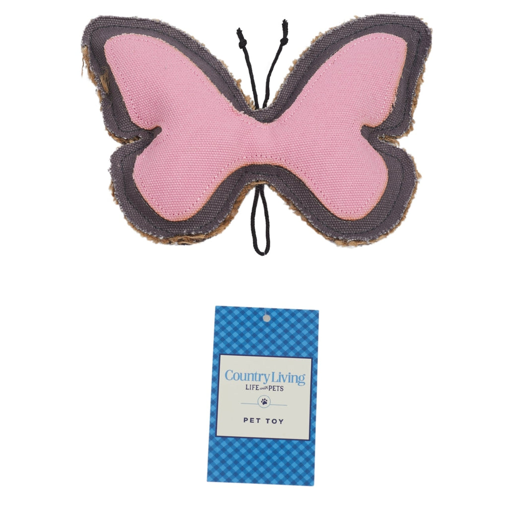 Butterfly-Shaped Canvas & Jute Dog Chew Toy for Small to Medium Dogs