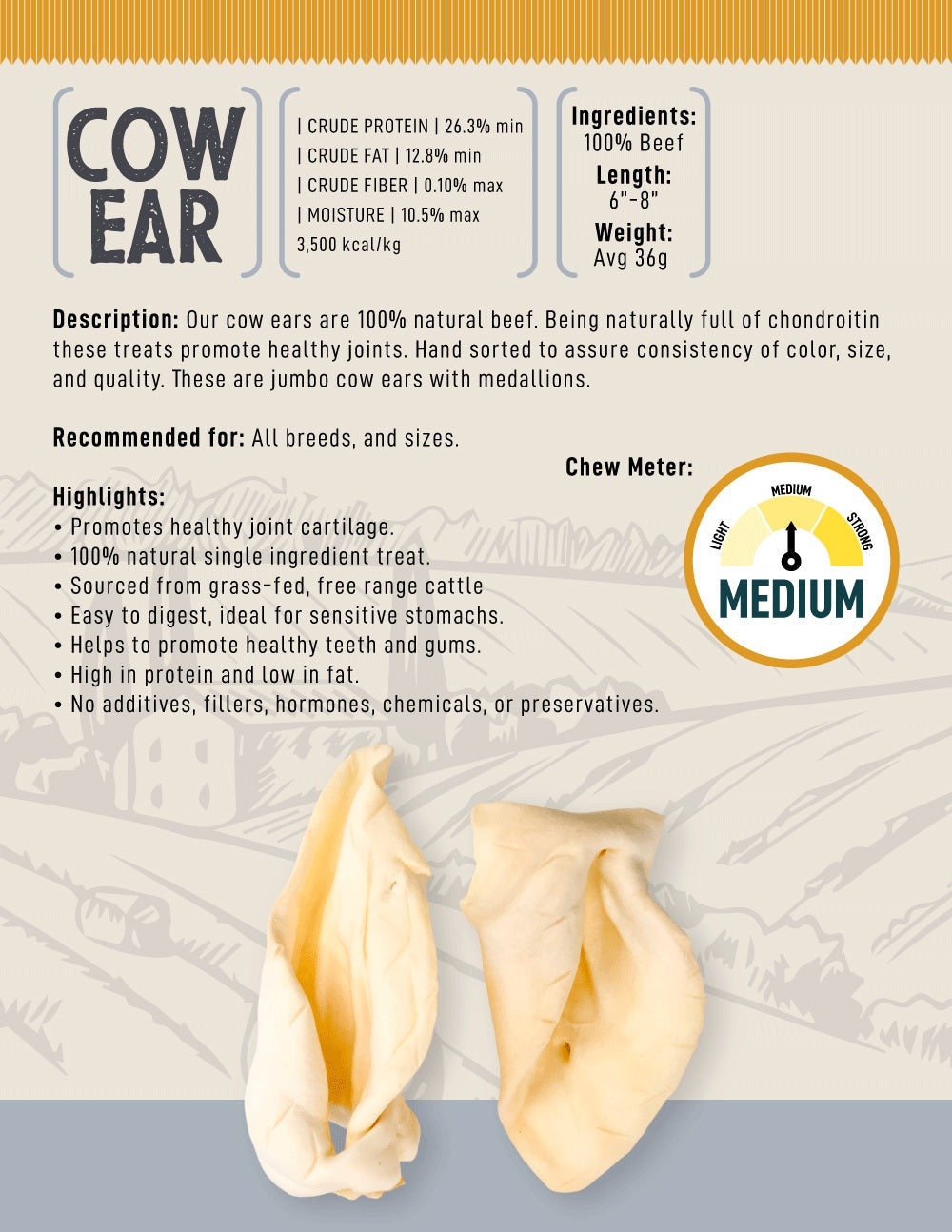 Cow Ear Dog Treats – Single-Ingredient, All-Natural Chew