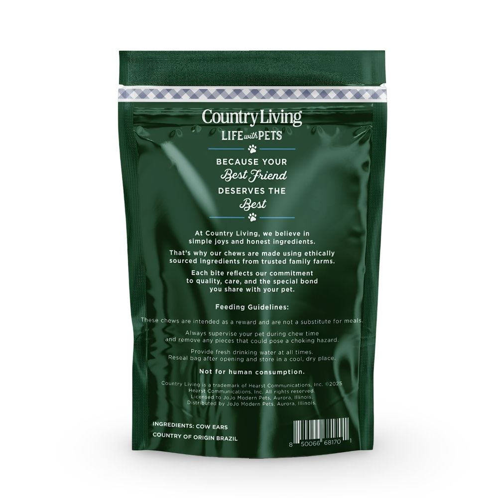 Natural Cow Ears Dog Chews, 10-Count Resealable Bag