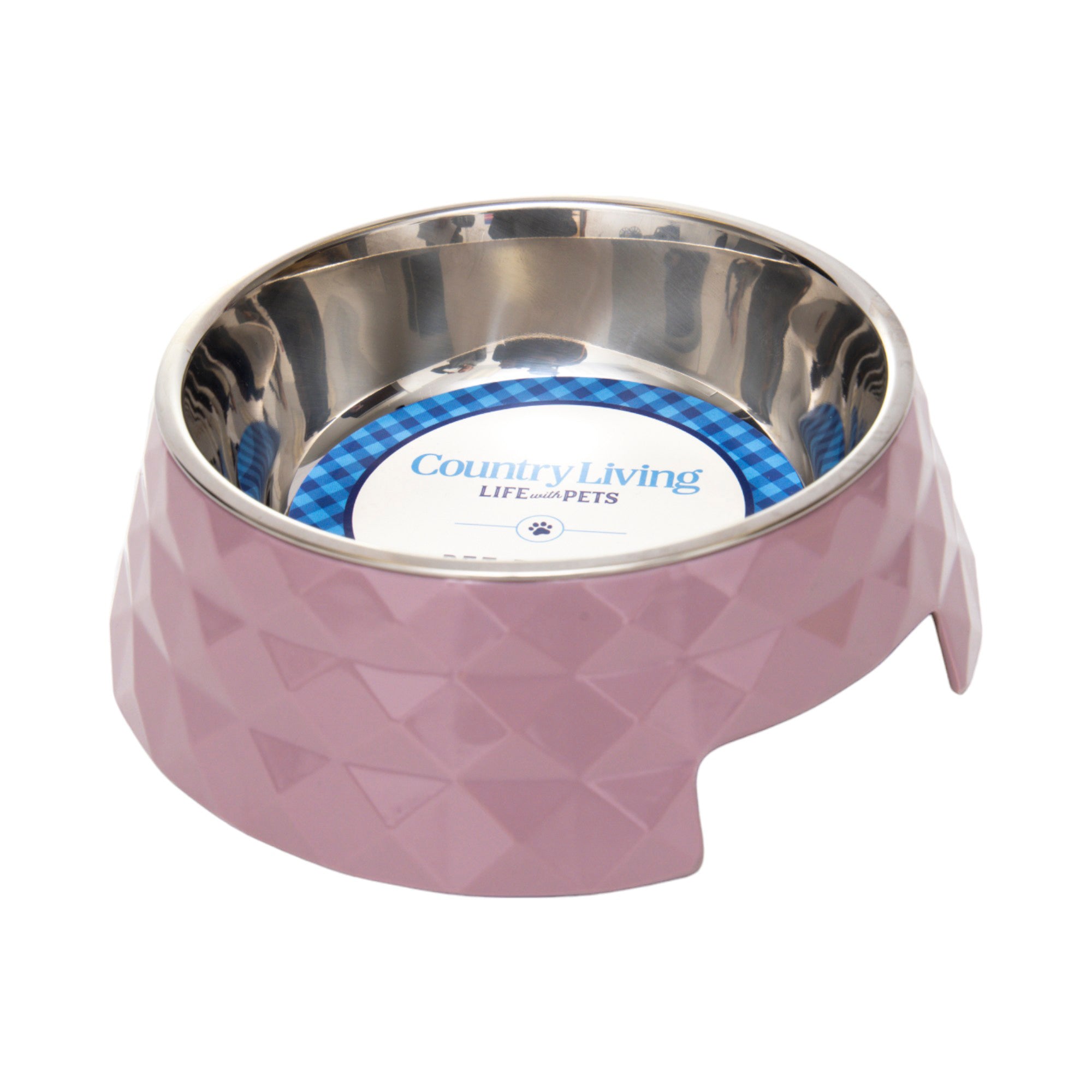 Diamond Twill Melamine Dog Bowl with Removable Stainless Steel Insert