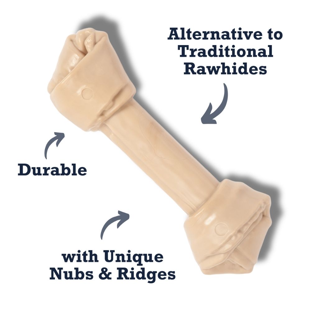 Pawsome Nylon Rawhide-Shaped Chew Bone for Dogs