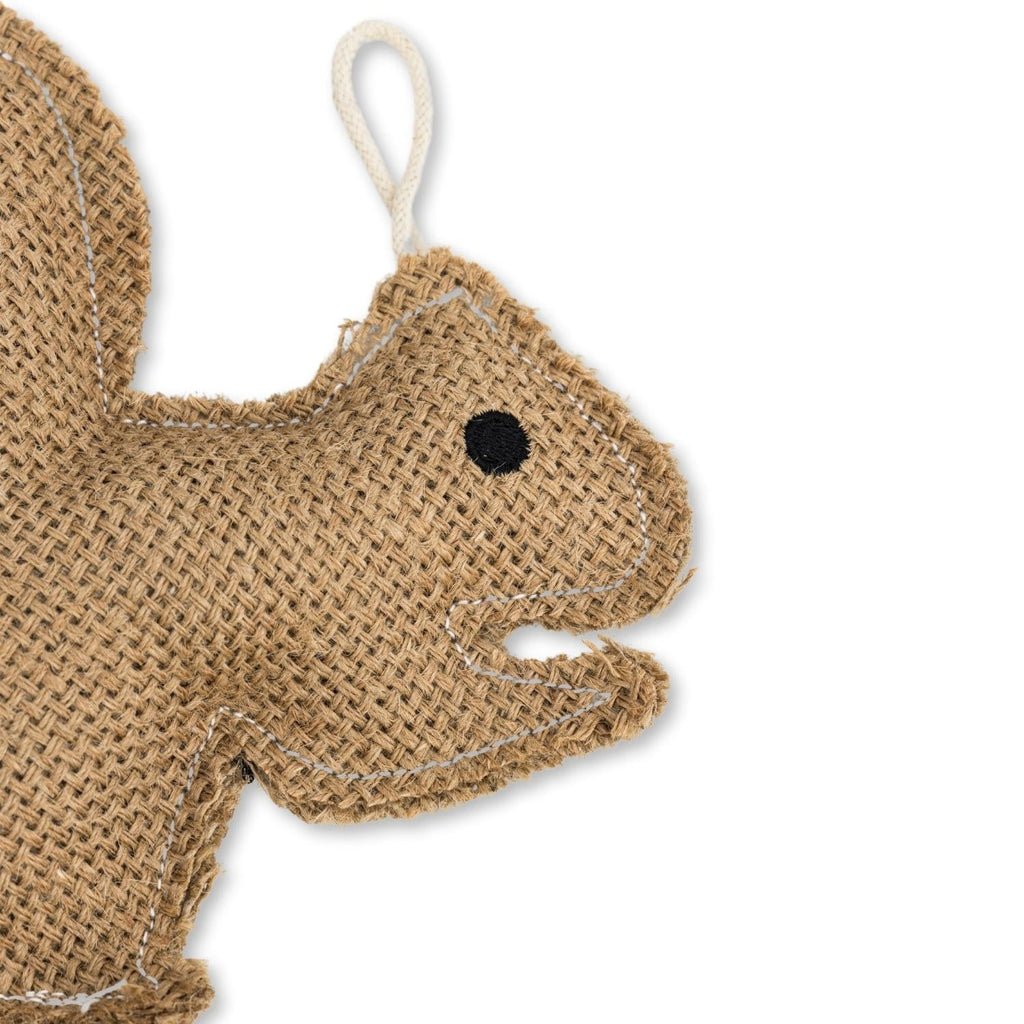 Rustic Jute Squirrel Dog Chew Toy for Small to Medium Dogs