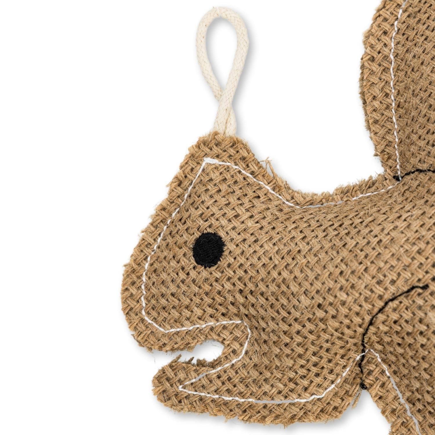 Rustic Jute Squirrel Dog Chew Toy for Small to Medium Dogs