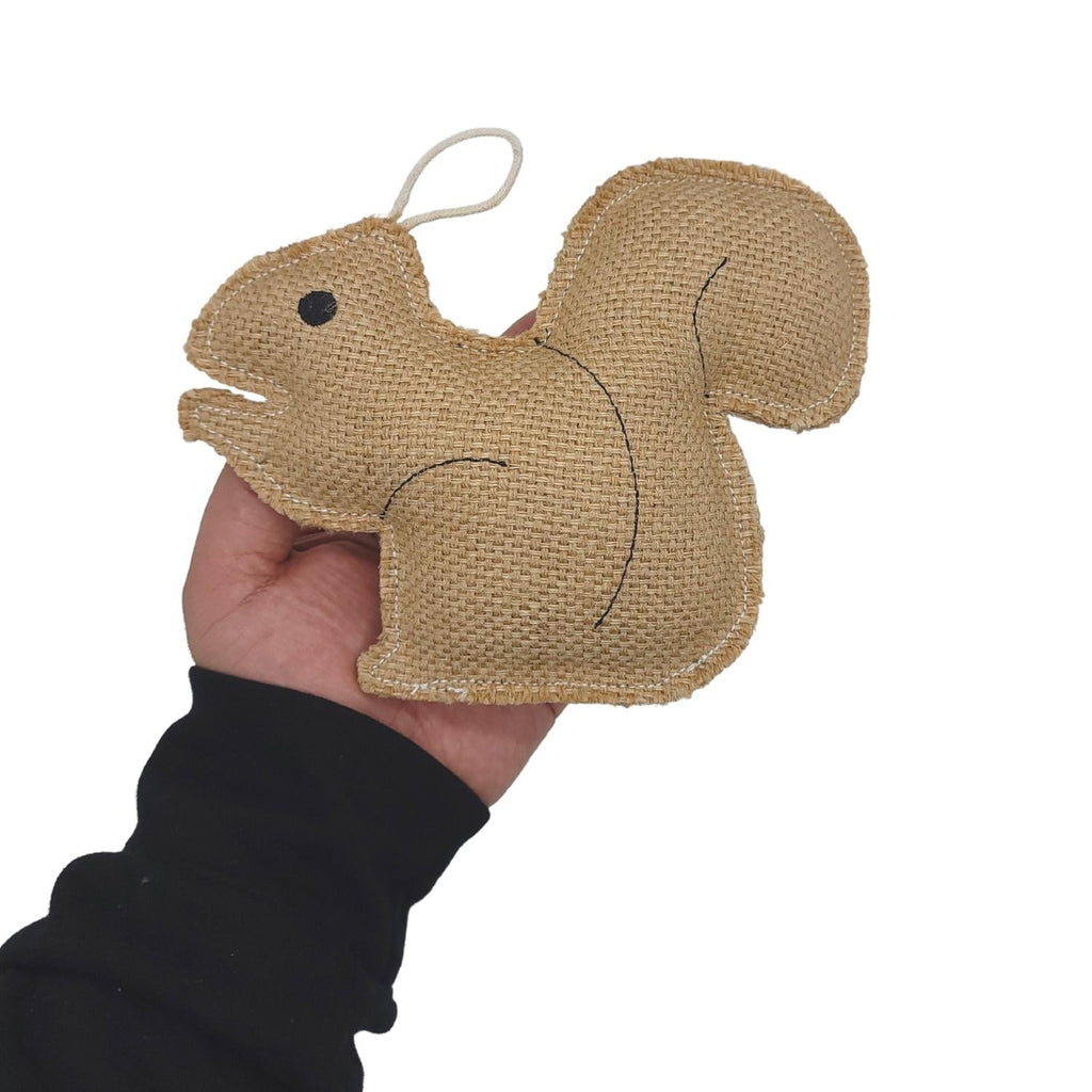 Rustic Jute Squirrel Dog Chew Toy for Small to Medium Dogs