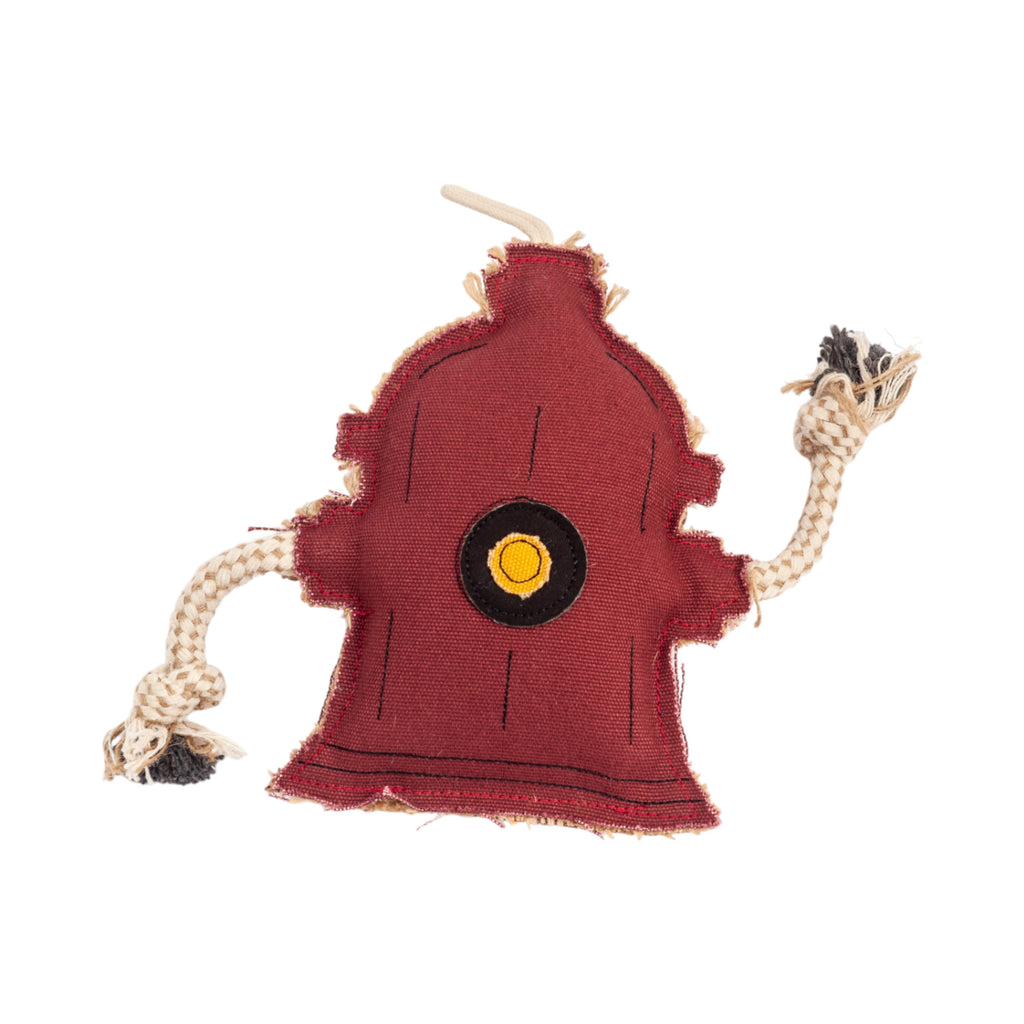 Fire Hydrant Canvas & Jute Dog Chew Toy for Small to Medium Dogs