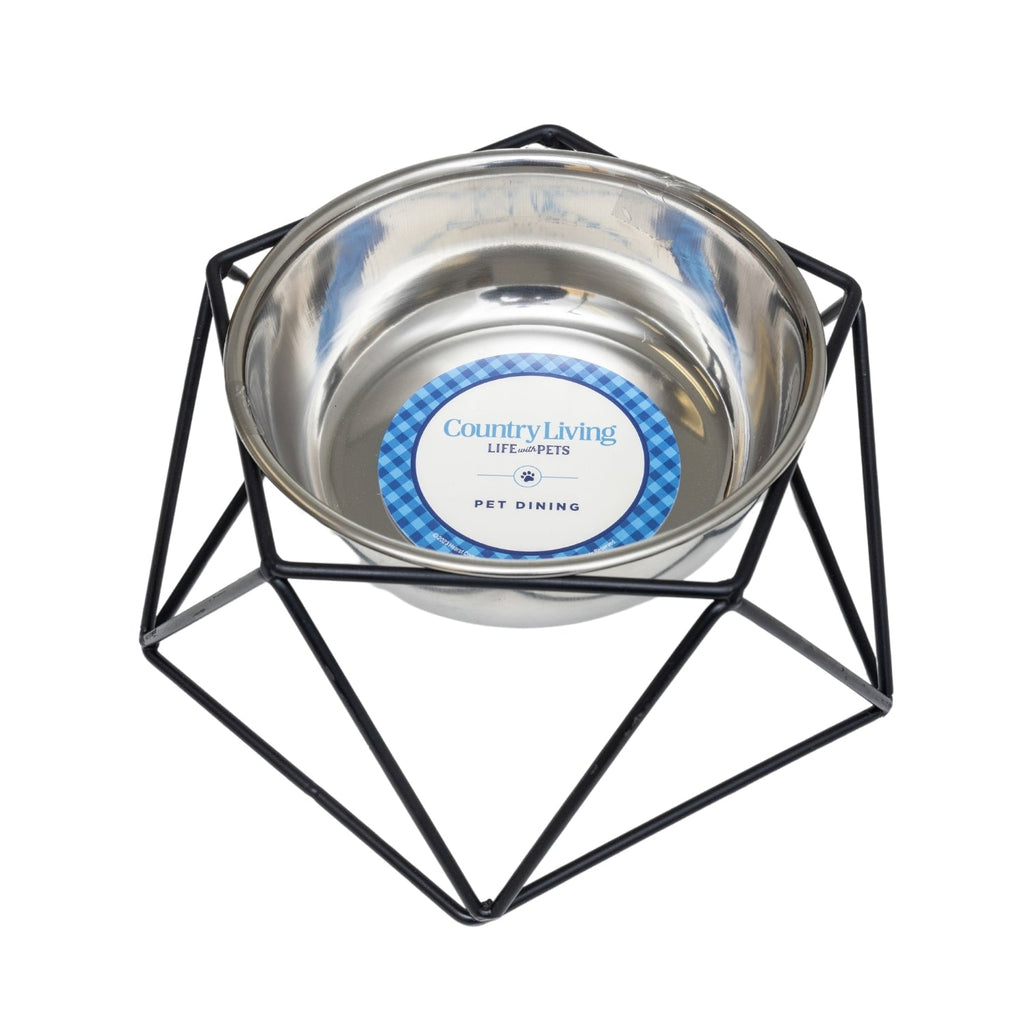 Single Elevated Dog Feeder with Stainless Steel Bowl, Medium Size