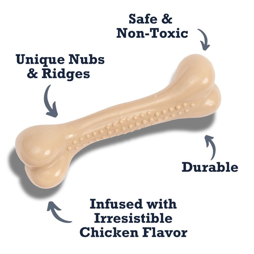 Nylon Chew Bone Toy for Strong Chewers, Chicken Flavor