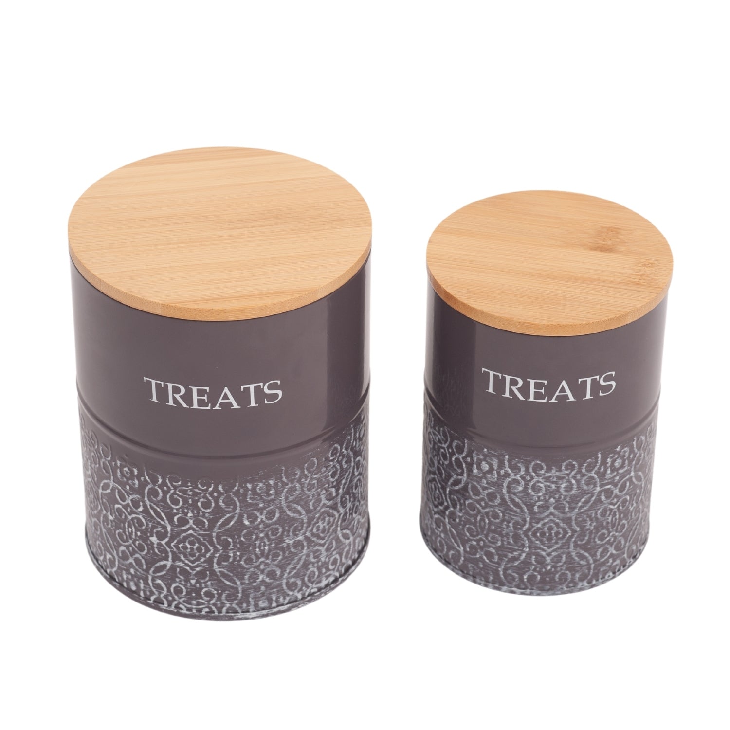 Treat Trove Canister Set with Bamboo Lids, Volcanic Gray, 2-Pack